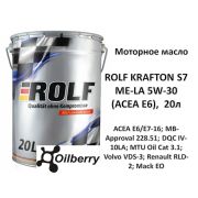 Масло моторное синтетическое «ROLF KRAFTON S7 ME-LA 5W-30 (ACEA E6)» 20л 322464