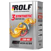 Масло моторное синтетическое ROLF 3-SYNTHENIC 5W-40 ACEA A3/B4, 4л 322551